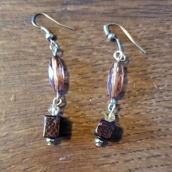 Brown Bead Earrings - Picture 1 of 2